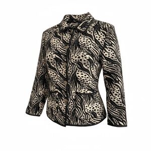 Vintage 90s Jane Ashley Tapestry Jacket Blazer Size S Ethnic Western Aztec Boho